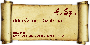Adriányi Szabina névjegykártya