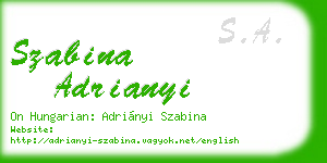 szabina adrianyi business card