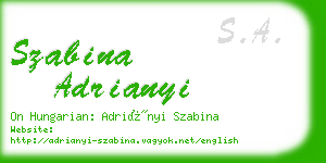 szabina adrianyi business card